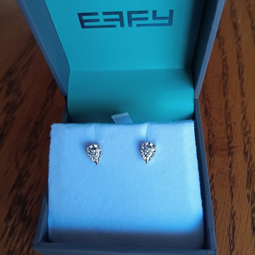 New Effy Sterling Silver 1/10 ct. t.w. Lab Grown Diamond Earrings